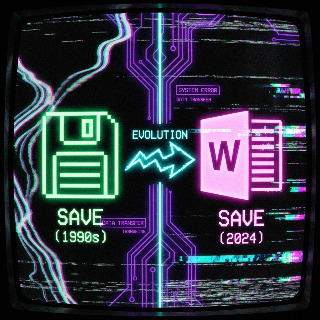 illustration évolution design icone disquette / floppy disk